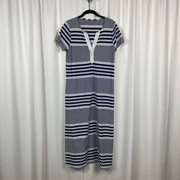 Vineyard Vines Blue Stripe Short Sleeve Shift Maxi Dress Sz.S - Picture 1 of 10